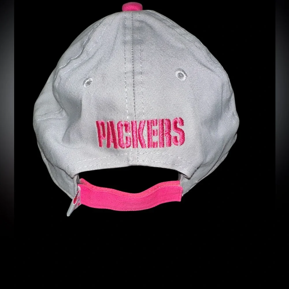 New Era Green Bay Packers 9FORTY Adjustable Cap in Pink and Gray 100% Cotton EUC